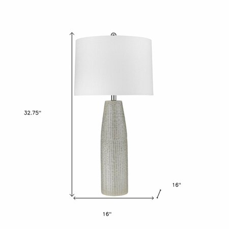 Homeroots 32.75 x 16 x 16 in. Trend Home 1-Light Polished Nickel Table Lamp 399161